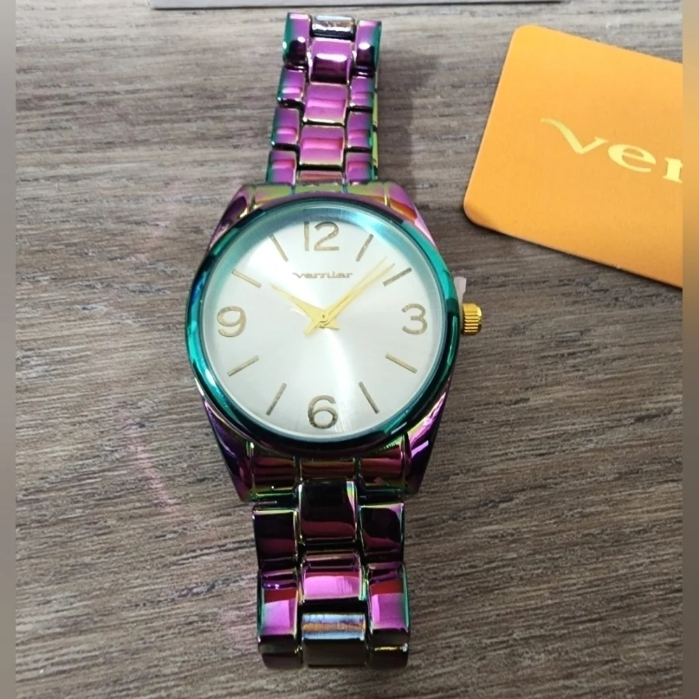 Vernier Women's Oil Silk 32mm Round Link Watch - New In Box